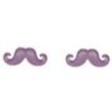 Boucles d'oreilles moustache en acrylique, 2094 mauve Mauve - 3472-12367