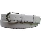 Leatherette belt 3,5 cm oval buckle, 2733 white