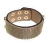 Bracelet similicuir mailles métal, 7952 Noir-Or Black (Golden) - 7953-23309