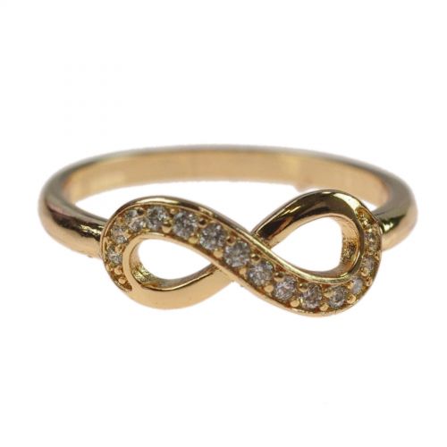 infinity Rhodium rhinestones ring - color Golden