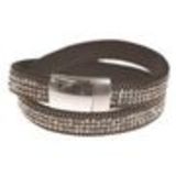 Bracelet double tours de strass cristal 8788 Gris mirroir - 8788-26632