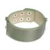 Bracelet similicuir mailles métal, 7952 Vert Anis - 7953-26817