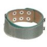 Bracelet similicuir mailles métal, 7952 Vert - 7953-26824