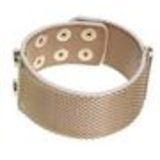 Bracelet similicuir mailles métal, 7952 Blanc-or - 7953-26827