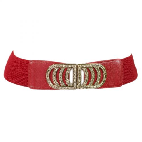 ALEXANDRINE elastic 6cm large belt Red - 9179-26982