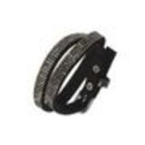 Rhinestones wrap bracelet Cosima Black (Miror Grey) - 9605-28233
