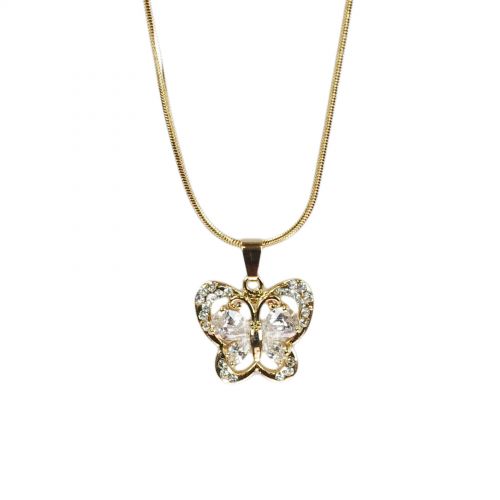  Fashion necklace crystal EVANNA Golden (White) - 9672-28736