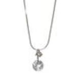  Fashion necklace crystal CHARLINE Silver (White) - 9675-28747