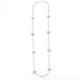 100 cm Long necklace JANICE White - 9713-29159