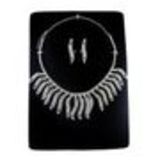 Parrure Necklace and Earrings Aalyah Silver (White) - 9747-29314