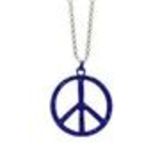 Collier 60 cm, peace and love Bleu - 3054-29565