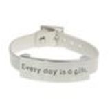 Bracelet similicuir every day is a gift Blanc argenté - 8059-29826