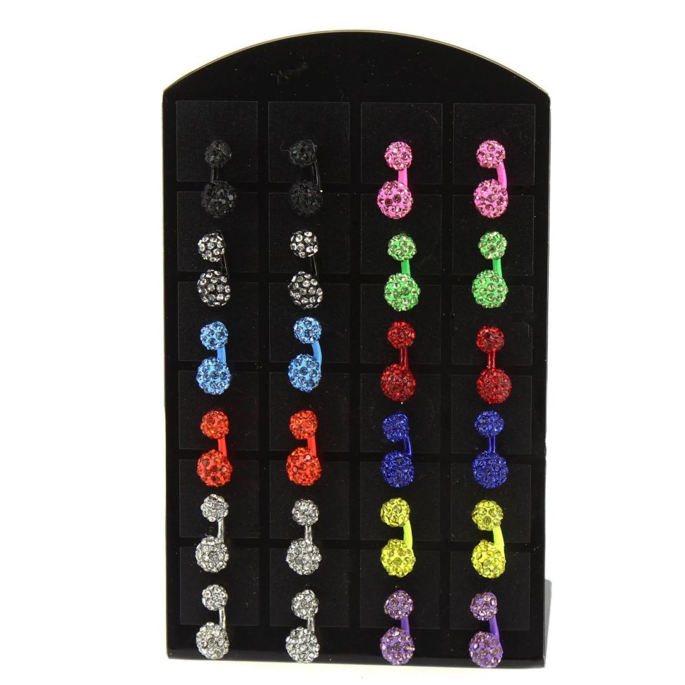 12 X Remarque earrings on display Mixed colors - 3051-30586