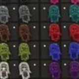 12 x paires de boucle d'oreilles sur présentoir, Main de Fatma, B01-14 Mixed colors - 1508-30597