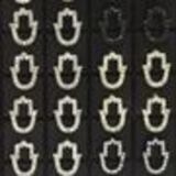 12 x paires de boucle d'oreilles sur présentoir, Main de Fatima, B01-14 Blanc Monochrome - 7520-30603