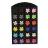 12 x paires de boucle d'oreilles sur présentoir, papillon, strass, B048-7 Mixed colors - 3893-30612