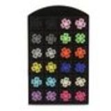 12 x paires de boucle d'oreilles, fleurs strass Mixed colors - 3048-30616