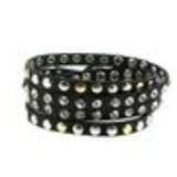 Studded rhinestone wrap bracelet Yomma Black - 9838-30788
