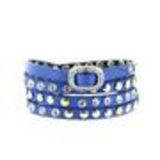 Bracelet 2 tour à strass, 7884 Argent Bleu - 9838-30795