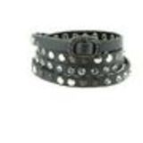 Studded rhinestone wrap bracelet Yomma Dark grey - 9838-30797