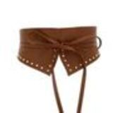 LEHNA Large leatherette belt Camel - 9248-30869