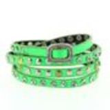 Studded rhinestone wrap bracelet Yomma Green - 9838-30925