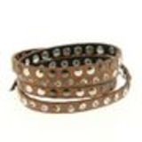 Studded rhinestone wrap bracelet Yomma Brown - 9838-30927