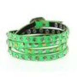 Studded rhinestone wrap bracelet Yomma Green - 9838-30929