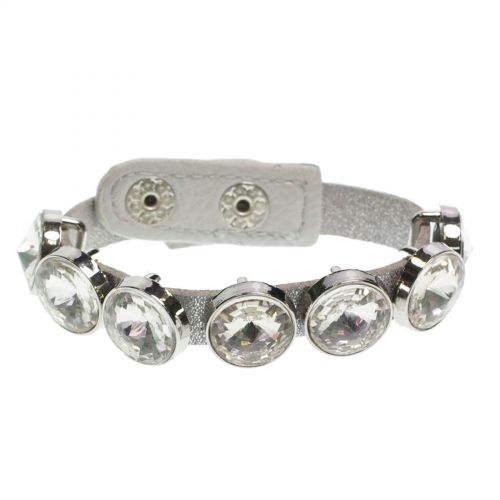 Bracelet similicuir strass 8052 Argenté - 8052-31064