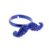 ILINA metal mustache ring Blue cyan - 1993-31091