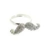 ILINA metal mustache ring Silver - 1993-31092