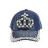 Casquette denim Crown à strass Georgia Bleu denim - 8115-31495