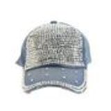 STELLIE denim strass cap hat Faded blue - 7019-31511