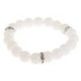 Bracelet extensible à perles de verre MARTA Blanc - 9029-31721