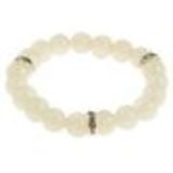 Bracelet extensible à perles de verre MARTA Blanc cassé - 9029-31722