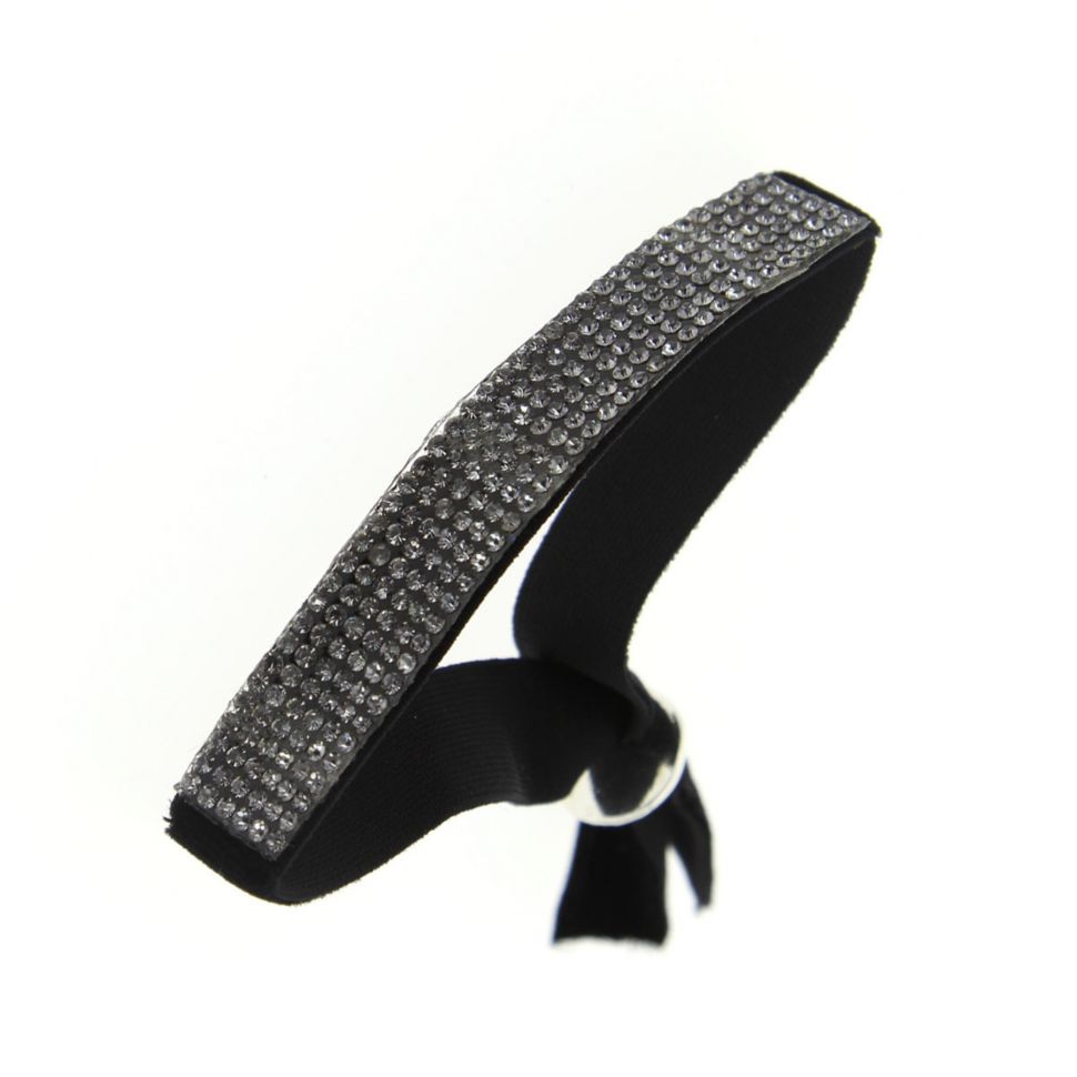 Bracelet strass élastique, 6676 Noir-Blanc AB Black (Grey) - 6676-32283