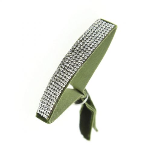 Bracelet strass élastique, 6676 Noir-Blanc AB Vert - 6676-32285