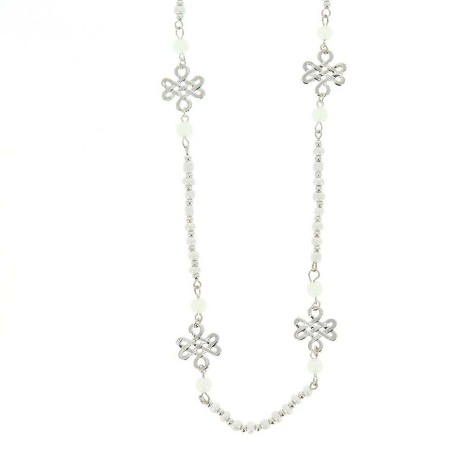 100 cm Long necklace JANICE White - 9713-32335