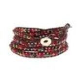 Leather crystal bracelet CHAYNA Red - 9955-32931