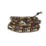 Leather crystal bracelet CHAYNA Brown - 9955-32932