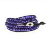 Bracelet ethnique, cristral tressé à cordes Noir (Bleu) - 2051-32946