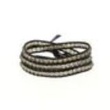 Bracelet ethnique, cristral tressé à cordes Noir (Gris) - 2051-32951