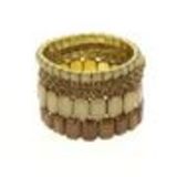 Bracelets extensible XL STRASS 5 pièces, 5212 ROUGE-ORANGE Beige - 5217-33761