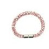 Bracelet glittering rhinestone crystal, 9389 Golden Pink (Silver) - 9445-34551