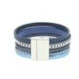 Bracelet 2 tour à strass, 7884 Argent Bleu cyan - 10119-35243