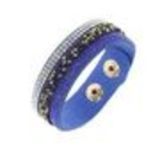 Bracelet similicuir strass 8812 Bleu - 9593-36269
