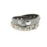 Studded rhinestone wrap bracelet Naika Dark grey - 9702-36389