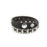 Studded rhinestone wrap bracelet Naika Black - 9702-36393