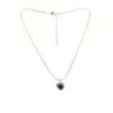 JOSETTE Crystal pendant necklace Silver (Black) - 10165-36415
