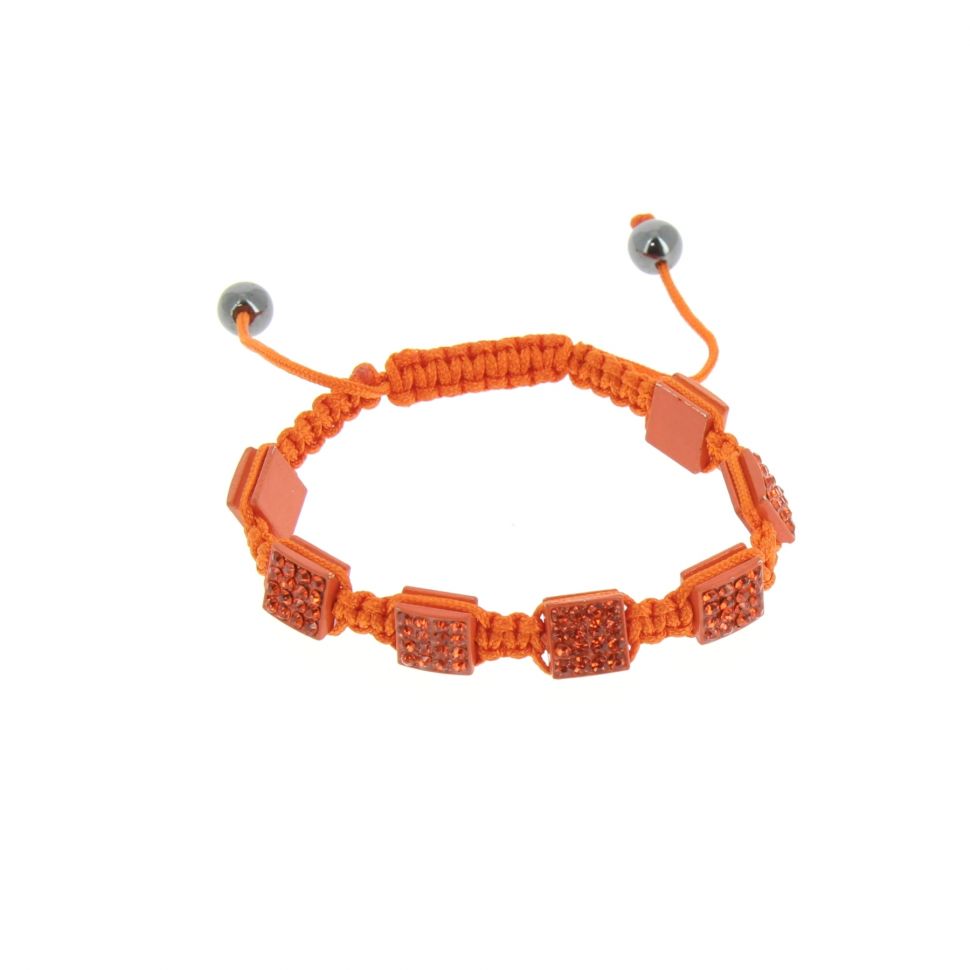 Bracelet Shamballa, Carré, AOH-60 Orange - 1515-36535